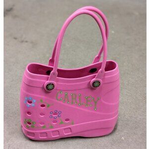 OPTARI SOL Pink Tote Croc Style Waterproof Beach Hand Bag With Handles